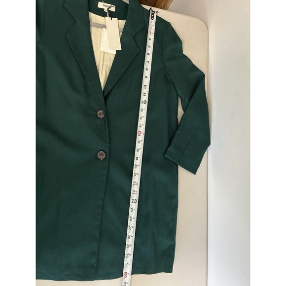 Samuji Long Jacket Blazer Hunter Green Old Money Size 36 (XS/S) ITALY MSRP $700 - Picture 9 of 10